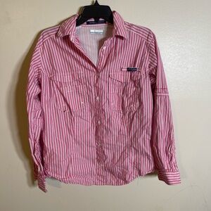 Columbia PFG Women's Super Bonehead
Long Sleeve Shirt Top Stripes Pink M